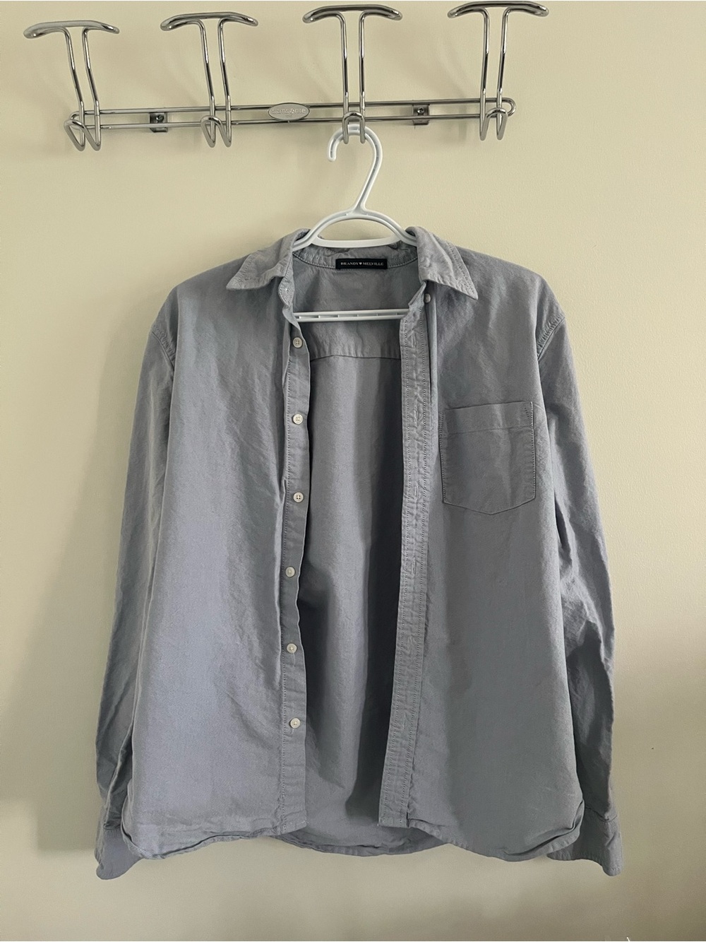 Brandy Melville Blue-Gray Casual Button-Down Shirt